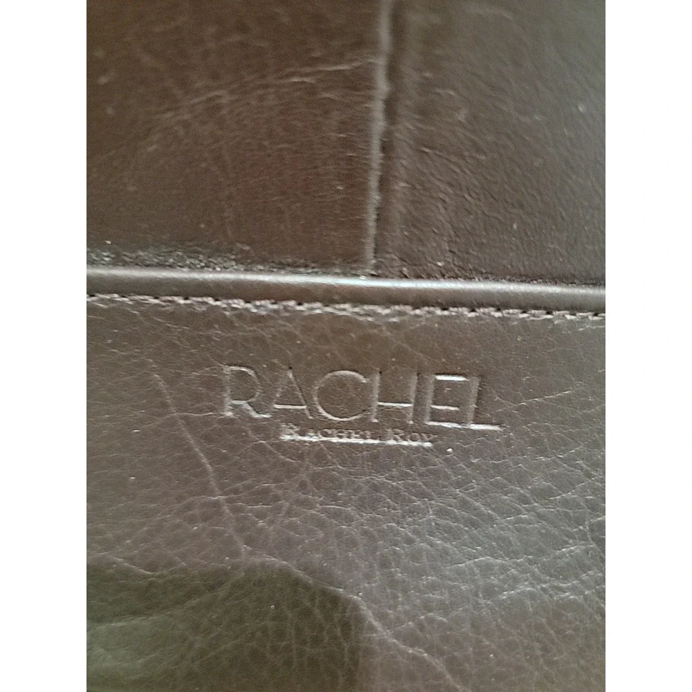Authentic RACHEL ROY burgundy leather Medium laptop tote bag purse EUC